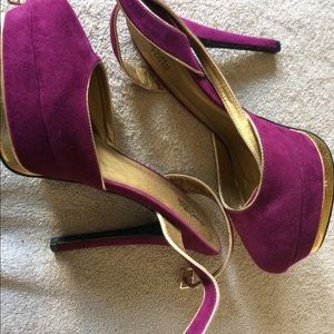 Charlotte Russe purple ankle wrap heels